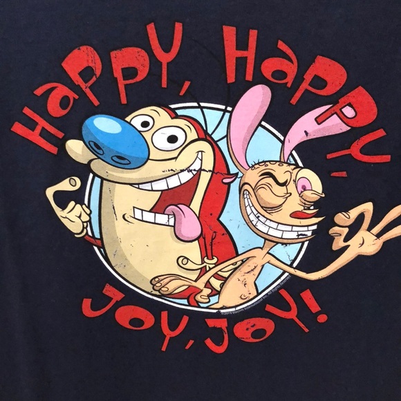 Ren and Stimpy Happy Joy Graphic T-Shirt/New - Picture 2 of 5